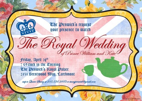 Printable Royal Wedding party invite