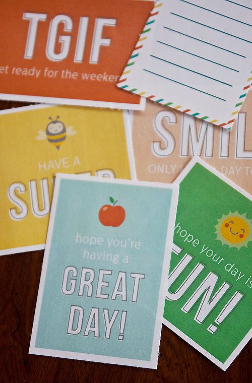 Free printable lunch box notes at Living Locurto