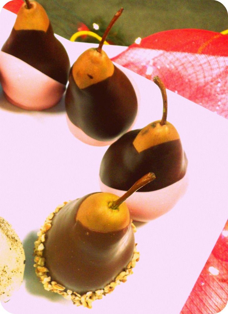 Hand-dipped Pink Chocolate Pears