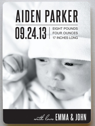 Fine and Dandy Bold Baby birth announcement | Minted