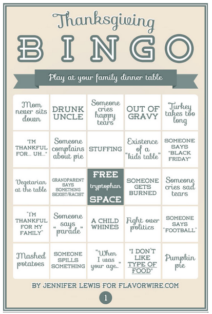 Thanksgiving Bingo