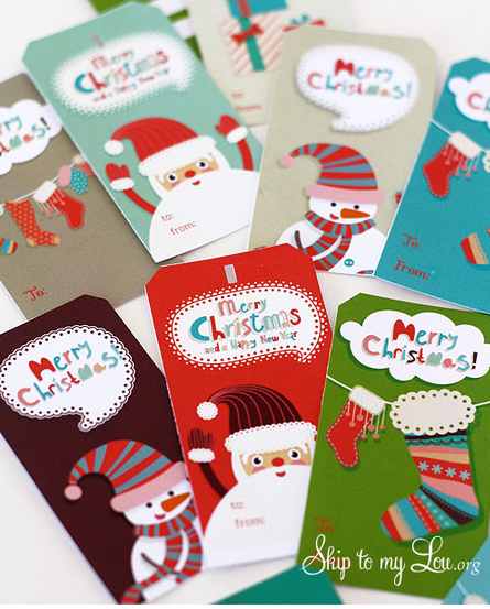 Merry Christmas printable gift tags | Skip to My Lou