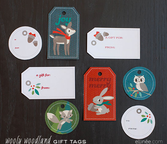 Wooly Woodland printable gift tags for kids | Paper and Pigtails