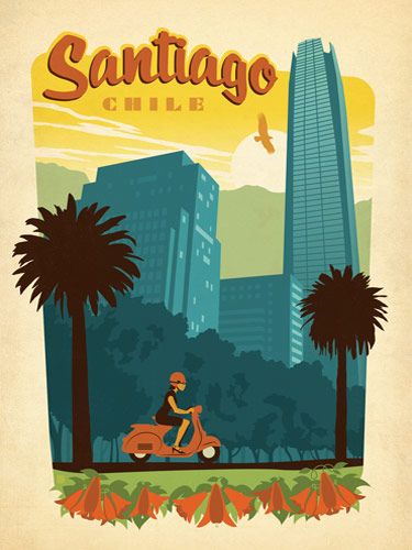 Santiago, Chile World Travel Poster on Cool Mom Picks