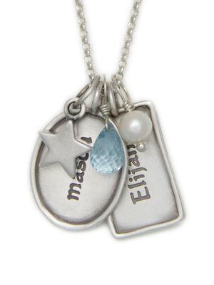 Personalized jewelry: Name charms from  Heart and Stone Jewelry