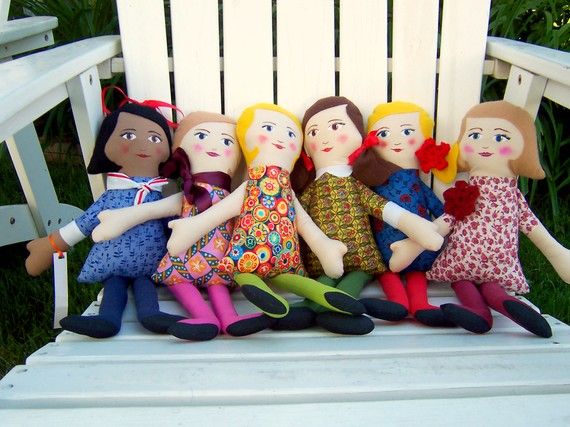 Gorgeous handmade fabric dolls | Hen and Chick