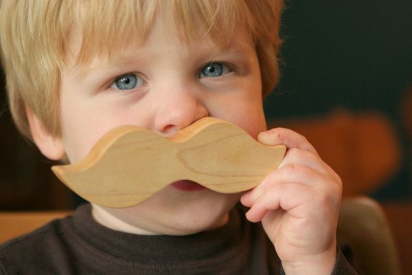 Mustache wooden baby teether | Little Alouette 