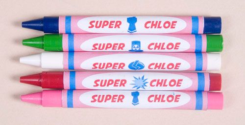 Personalized superhero crayons: your kid's name here!