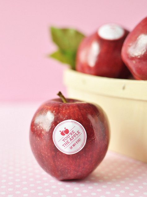 Printable valentine's day fruit stickers
