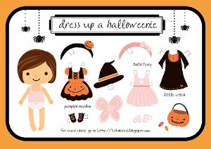 Halloween Paper Doll girl