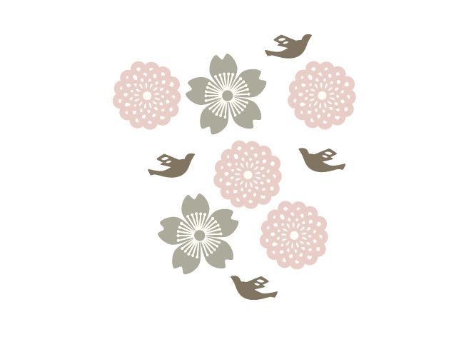 Tea Collection Tori Bird Flower Wall Decal