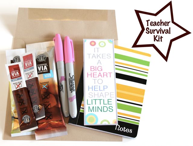 teacher gifts: teacher  survival kit from modern parents messy kids