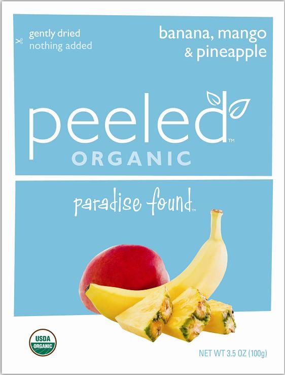 Peeled organic fruit snacks
