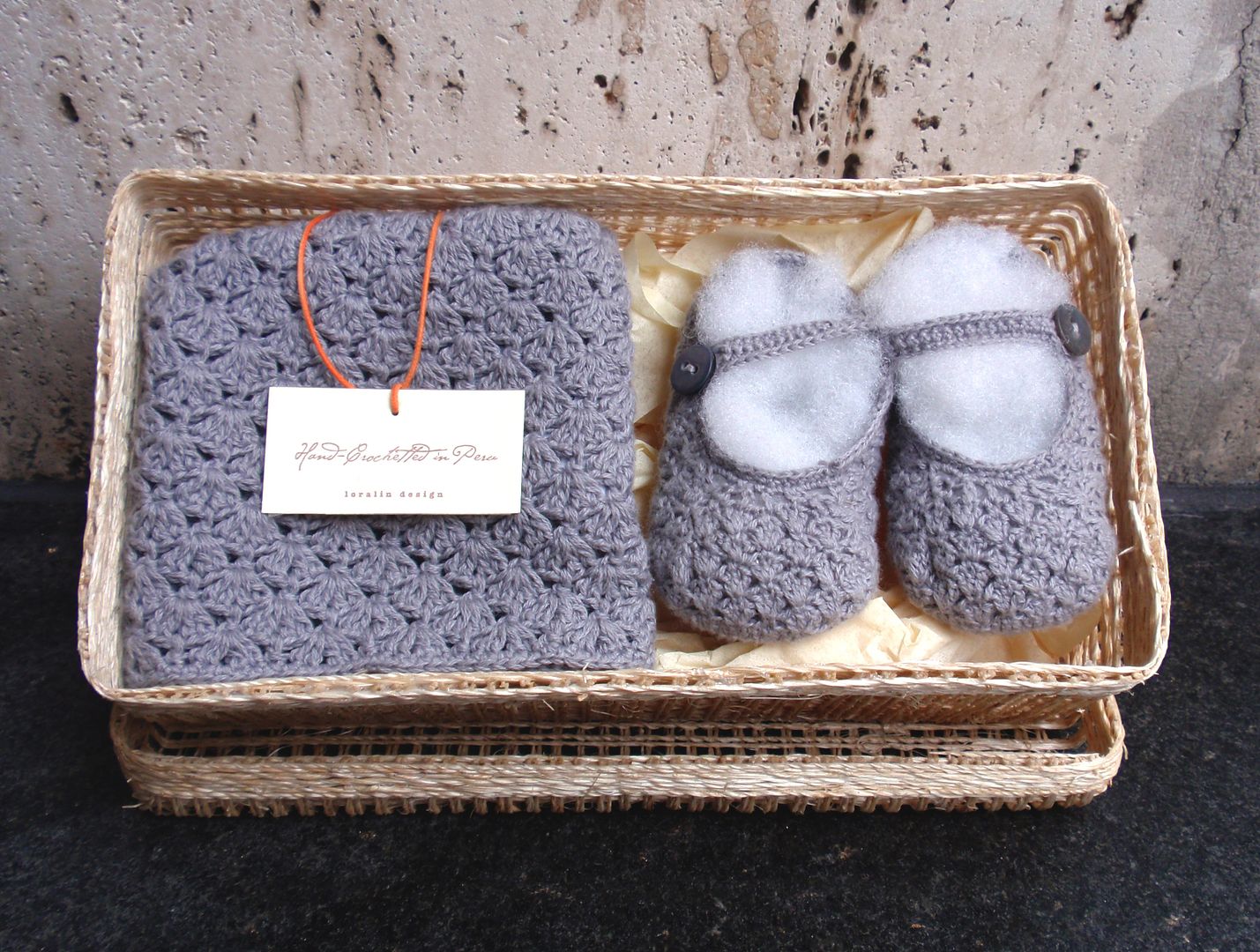 Crocheted baby gift set