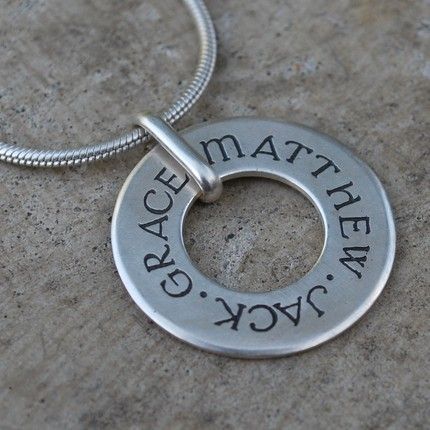 Personalized sterling silver Spinning Circle necklace 