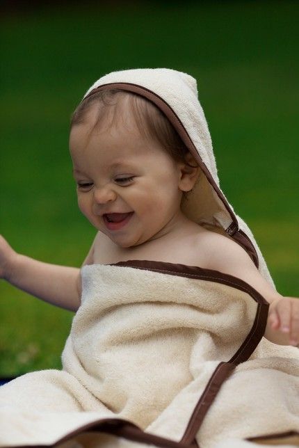 Organic Turkish cotton hooded baby towels by Dribs
