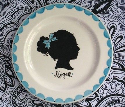 Mother's Day gift idea: custom silhouette plate