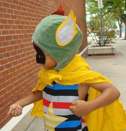 Handmade superhero cap for Halloween