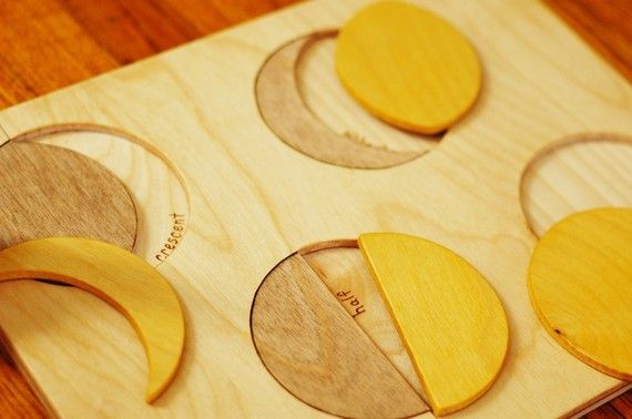 Moon phases wooden puzzle