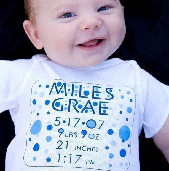 Personalized birth announcement onesie