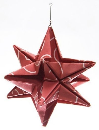 Origami star holiday ornament