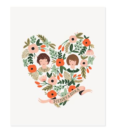 Personalized handpainted art print for Valentine's Day