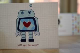 robot valentines day card