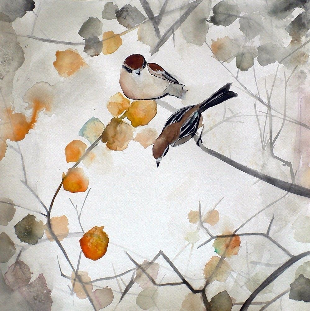 Bird giclee print - autumn at Etsy