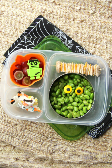 Spooky edamame Halloween bento lunch box on Cool Mom Picks
