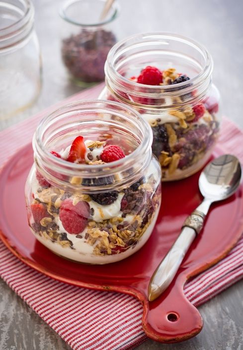 Yogurt Parfaits with Berries and Cocoa Nibs on Cool Mom Picks