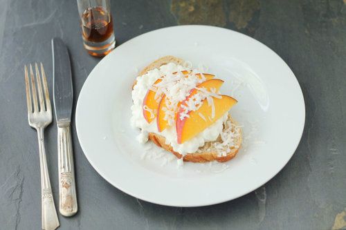 Sourdough Topped with Peaches on Cool Mom Picks