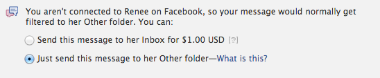 Facebook message charge on Cool Mom Tech