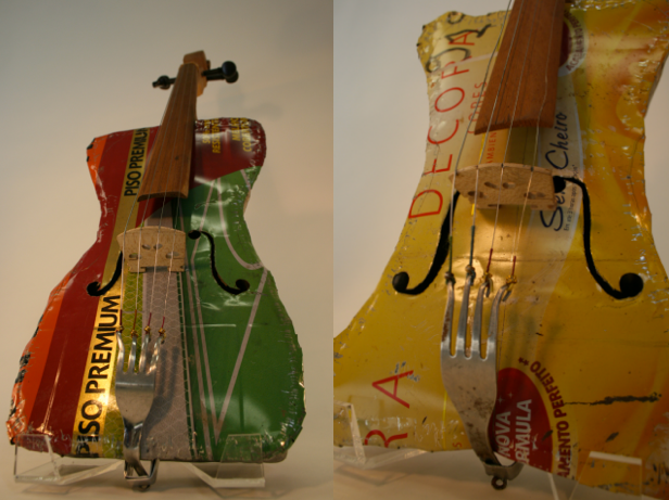 Landfill Harmonic instruments made from trash