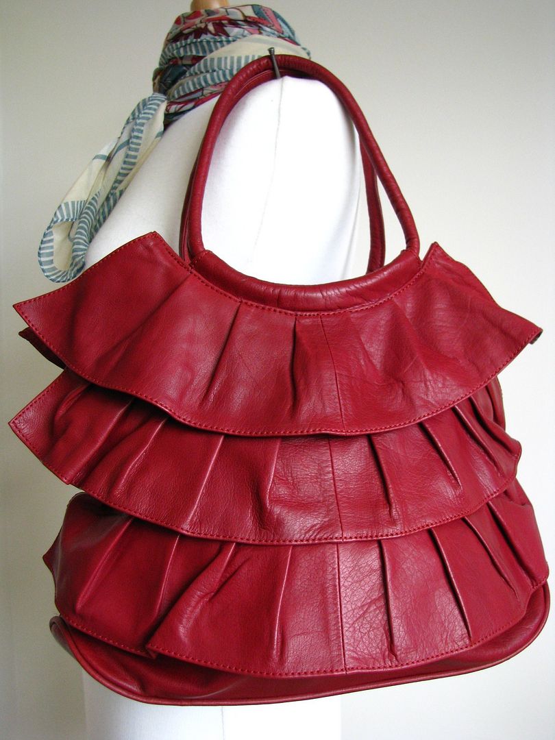The Leather Store Frilly Lilly Bag - red