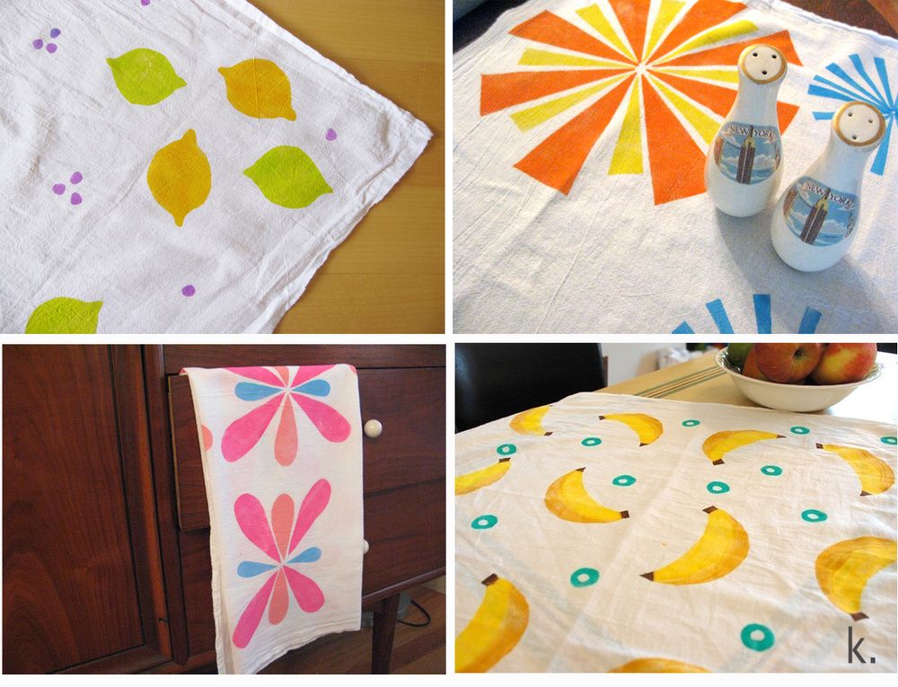 Handmade tea towels from Fisk and Fern 
