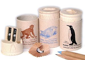 Eco-friendly school supplies: recycled cardboard pencil sharpeners