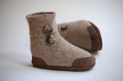 Handmade wool children's slippers