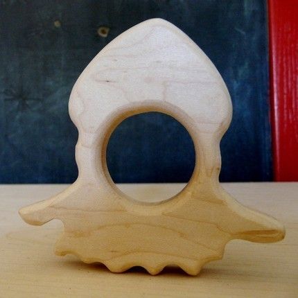 Wooden teething toy by Little Sapling - Squid shape