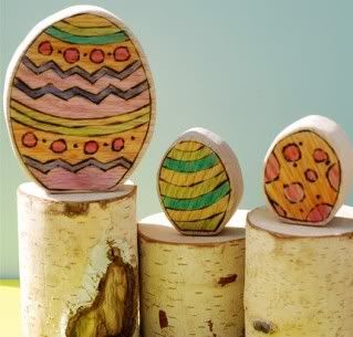 Handmade Wooden Easter Egg Set